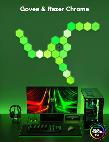 Govee Glide Hexa music sync panels dancing to songs.