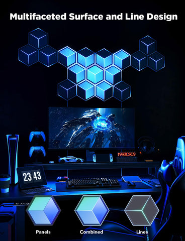 Govee Glide Hexagon Ultra vibrant RGBIC lighting in action for immersive gaming