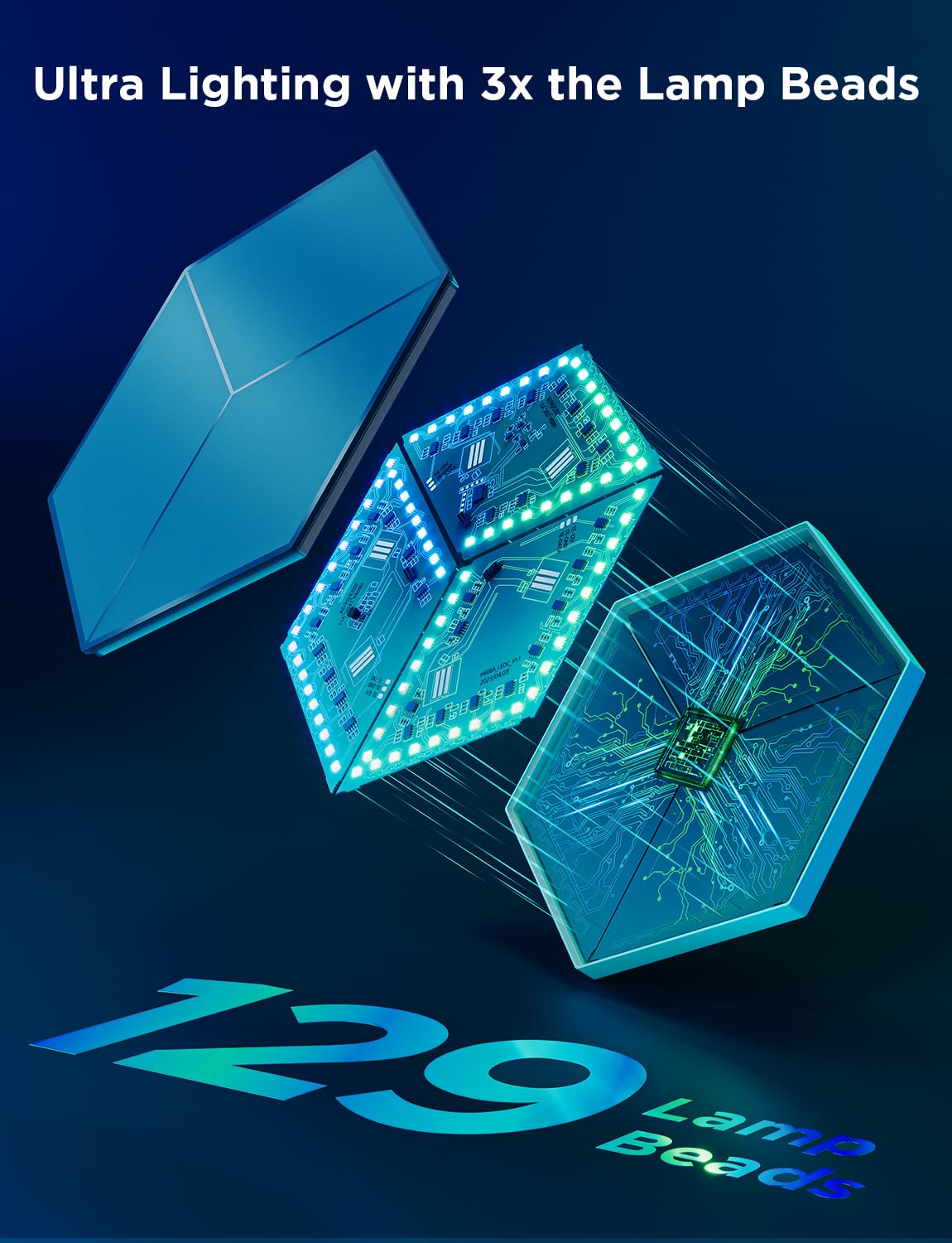 Govee Glide Hexagon Ultra patchable design enabling customizable layouts