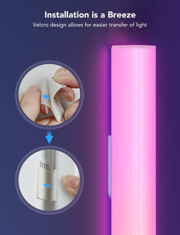 Govee Glide RGBIC wall light panel creating ambient wall art with color depth