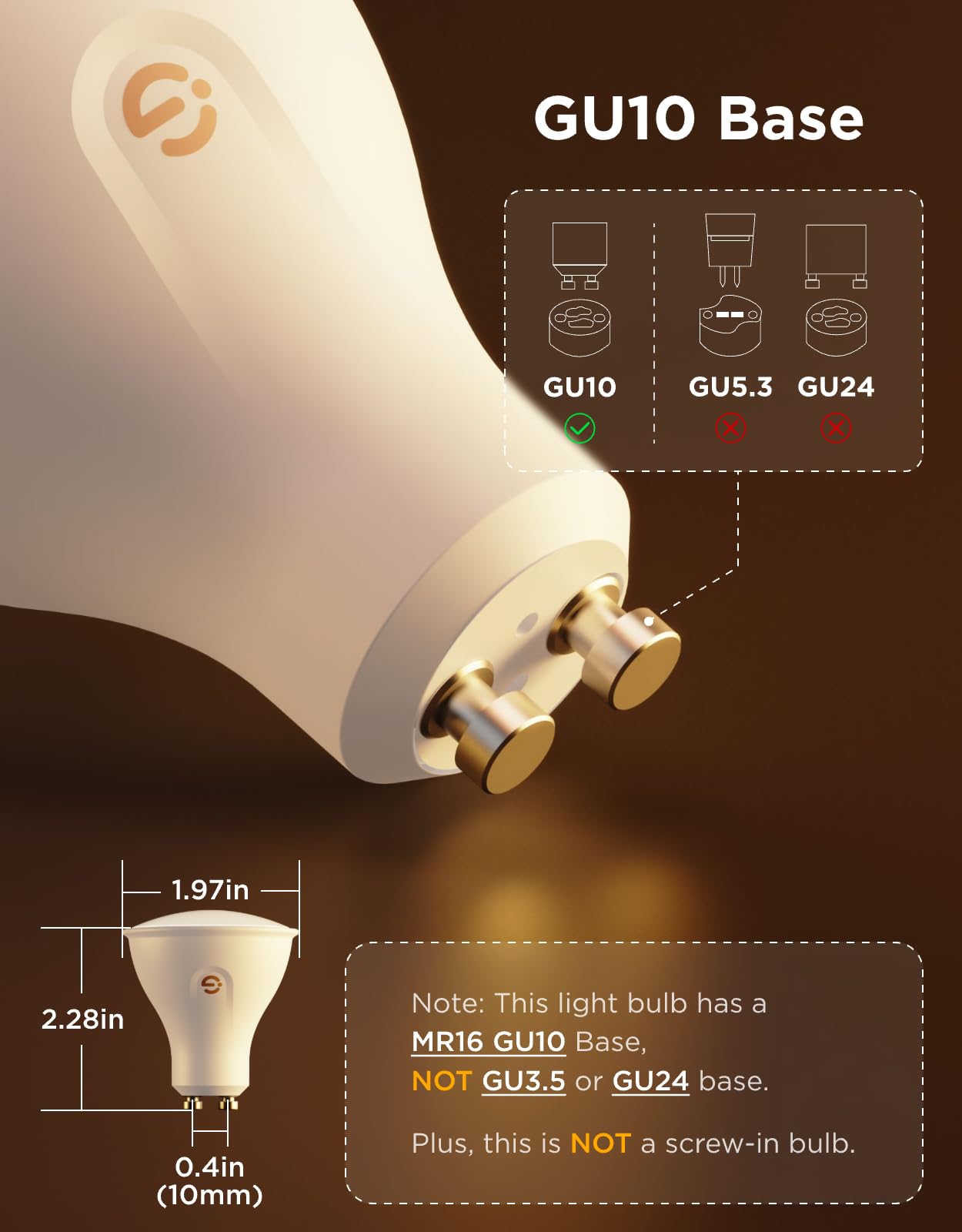 Govee GU10 bulb provides warm and cool white for mood lighting.