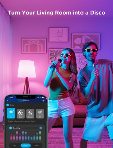 Govee GU10 bulb features timer schedules for energy-saving routines.