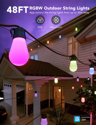Govee H7015 15-dimmable bulbs offer adjustable brightness for evenings outside.