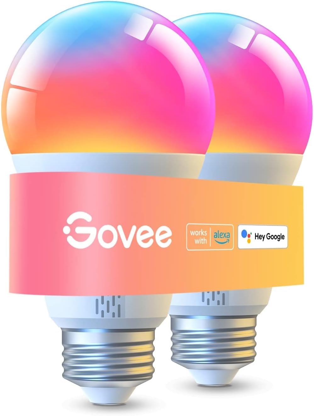 Govee LED Smart Bulbs colorfully lit living room for vibrant ambiance