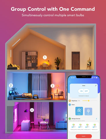 Govee LED Smart Bulbs group control across multiple bulbs