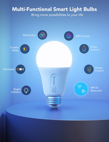 Govee LED Smart Bulbs microphone-reactive color changes with music