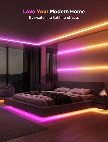 Govee LED strip is cuttable to fit exact lengths for a clean install.