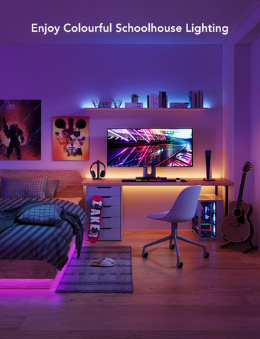 Govee bedroom with RGB lighting creating a cozy mood