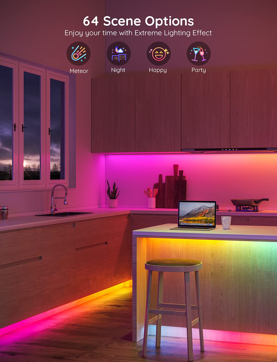 Govee RGBIC LED Strip music sync for mood lighting