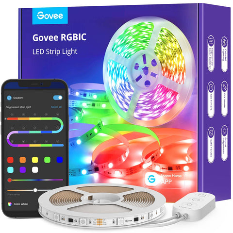 Govee RGBIC LED Strip with segment color picking for customizable multi color scenes