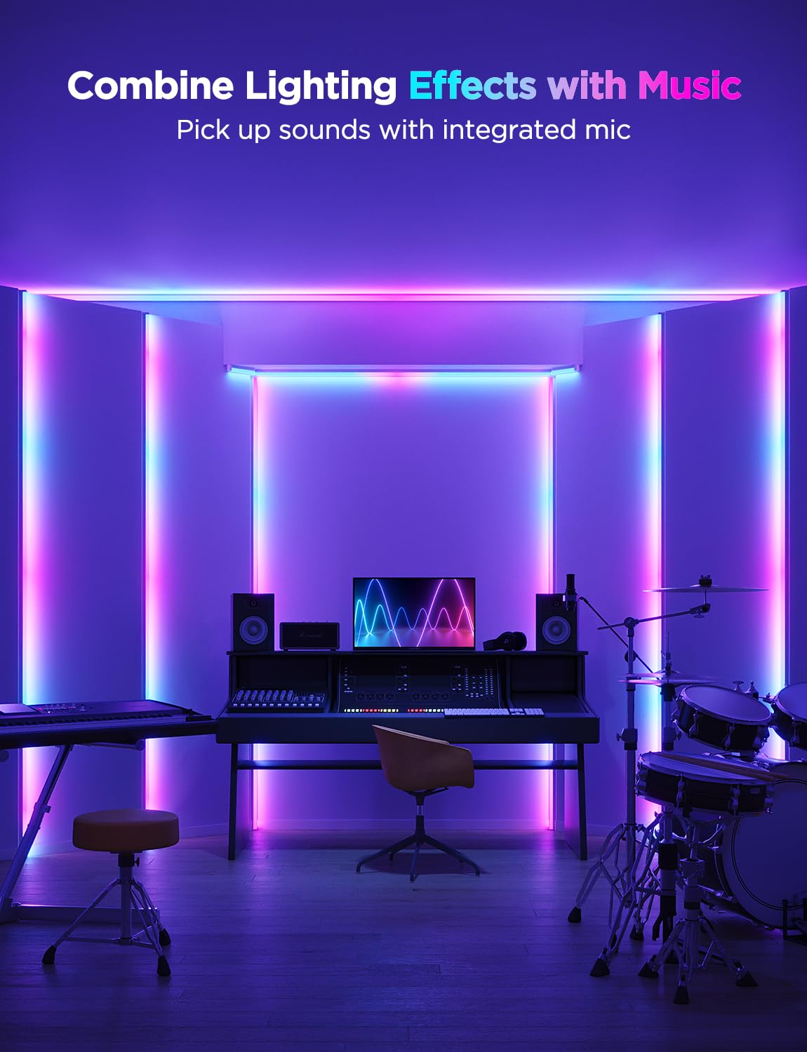 Govee RGBIC lighting for cabinets and skirting lines