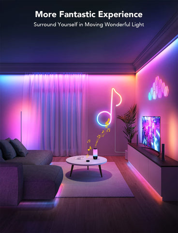 Govee Music Sync Box controlled via the Govee Home app for easy setup.