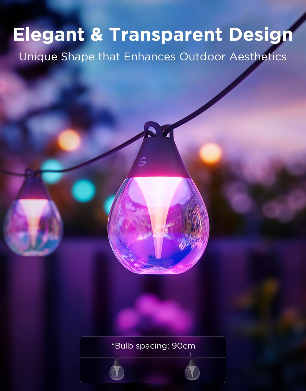 Govee music sync outdoor lights react to songs for energy
