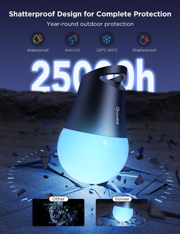 Govee shatterproof bulbs stay intact during windy evenings.