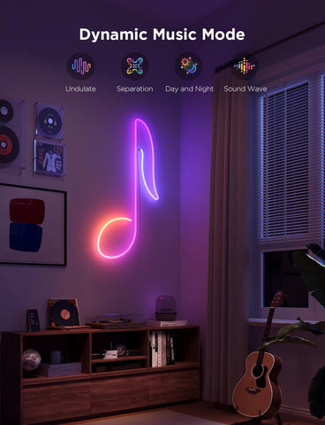 Govee Neon Lights add a soft glow to bedrooms for cozy, modern decor.