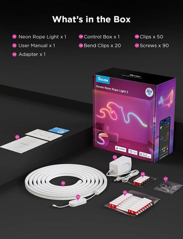 Govee neon rope light ideal for holiday decor and celebrations.