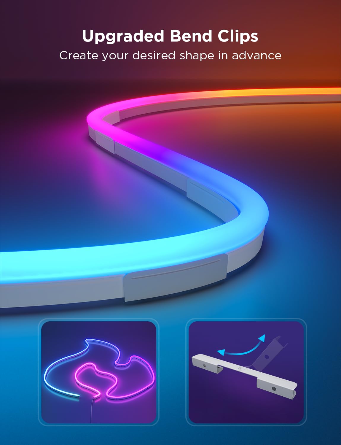Govee neon rope light’s softer material offers flexible decor use.