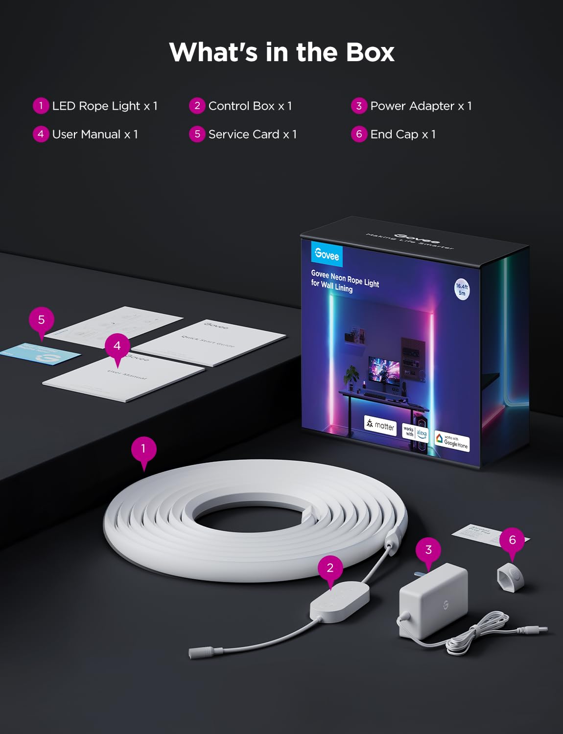 Govee Neon Rope Light note: not compatible with 5G Wi‑Fi.