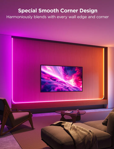 Govee Neon Rope Light wide luminous surface for even illumination.