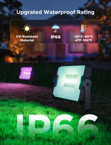 Govee flood lights offer 50 plus scene modes for any occasion.