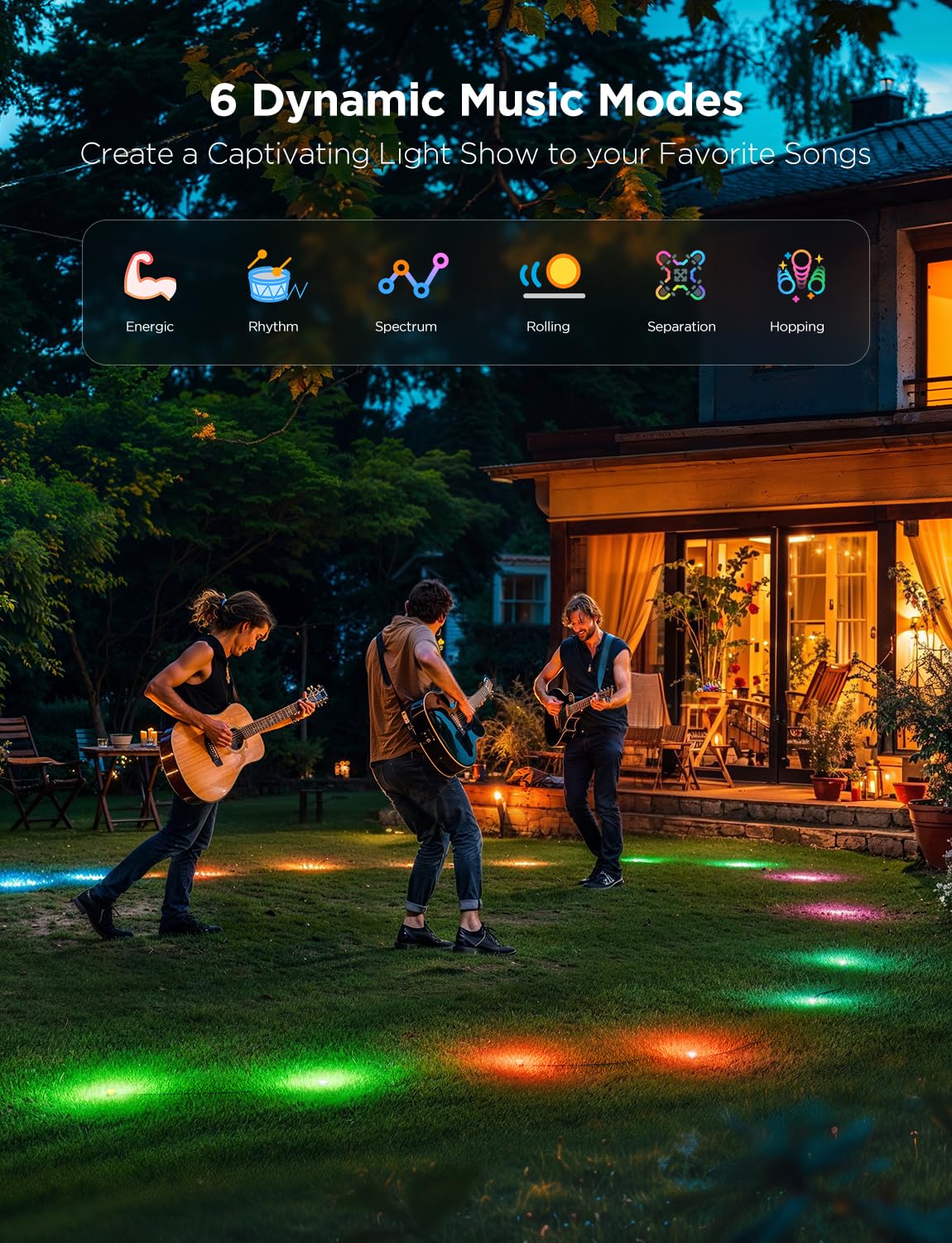Govee Outdoor Ground Lights 2 scene modes brighten holidays and celebrations