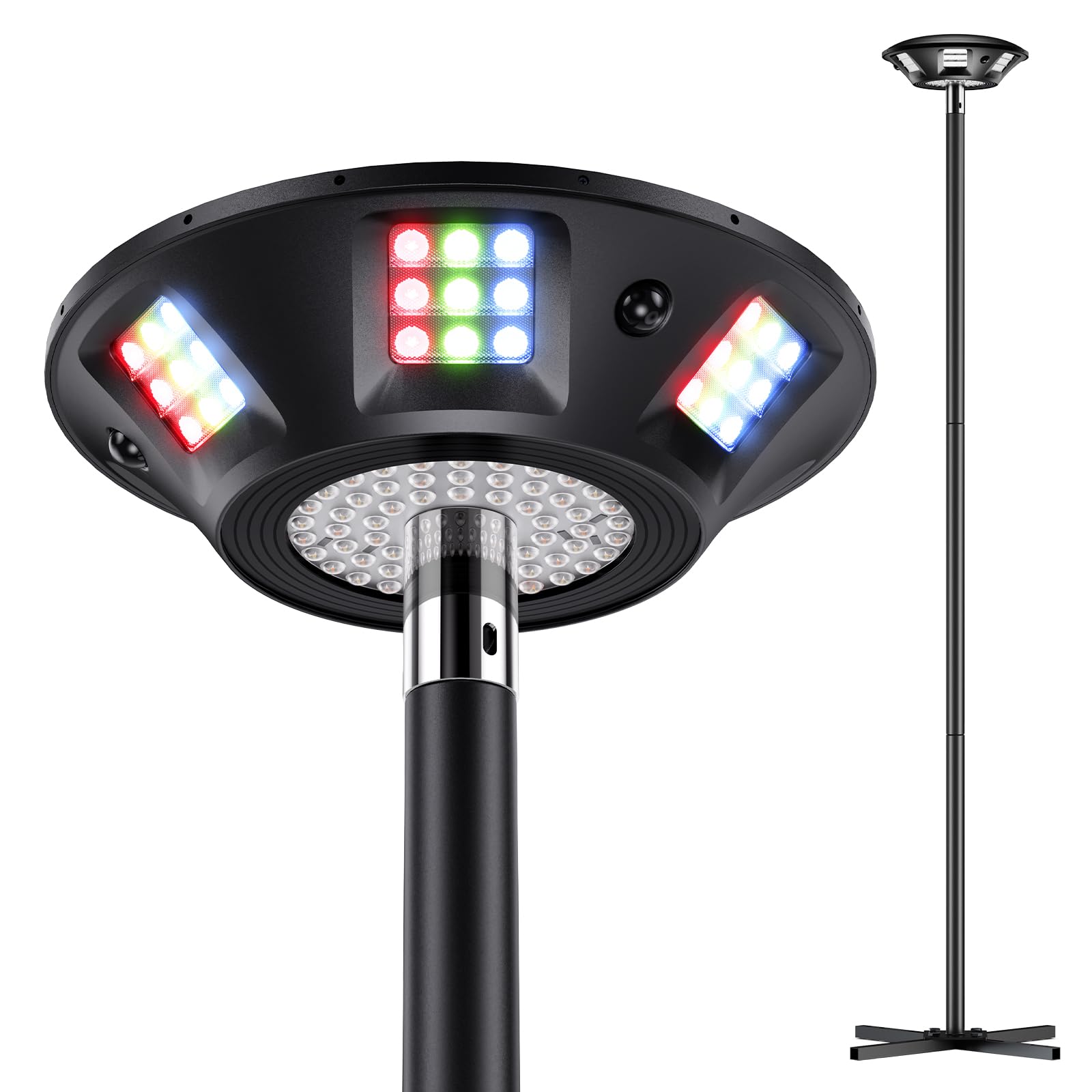 Govee outdoor lamp post lights with 6 RGBIC zones for vivid Halloween lighting.
