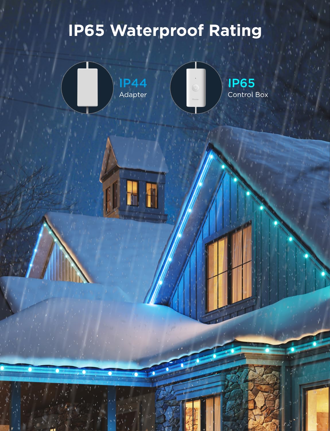 IP65 waterproof design withstands rain and cold for year-round use.