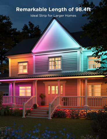 Govee music sync feature responds to your playlist for party lighting.