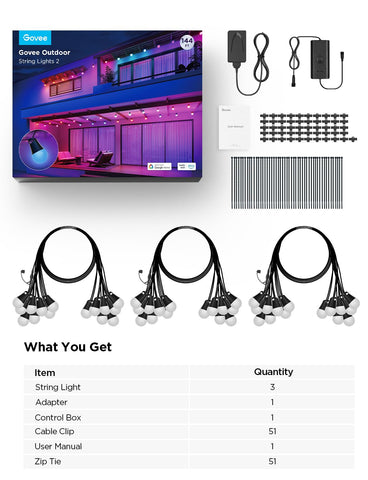 Govee lights withstand -20 to 60 C for year-round outdoor use.