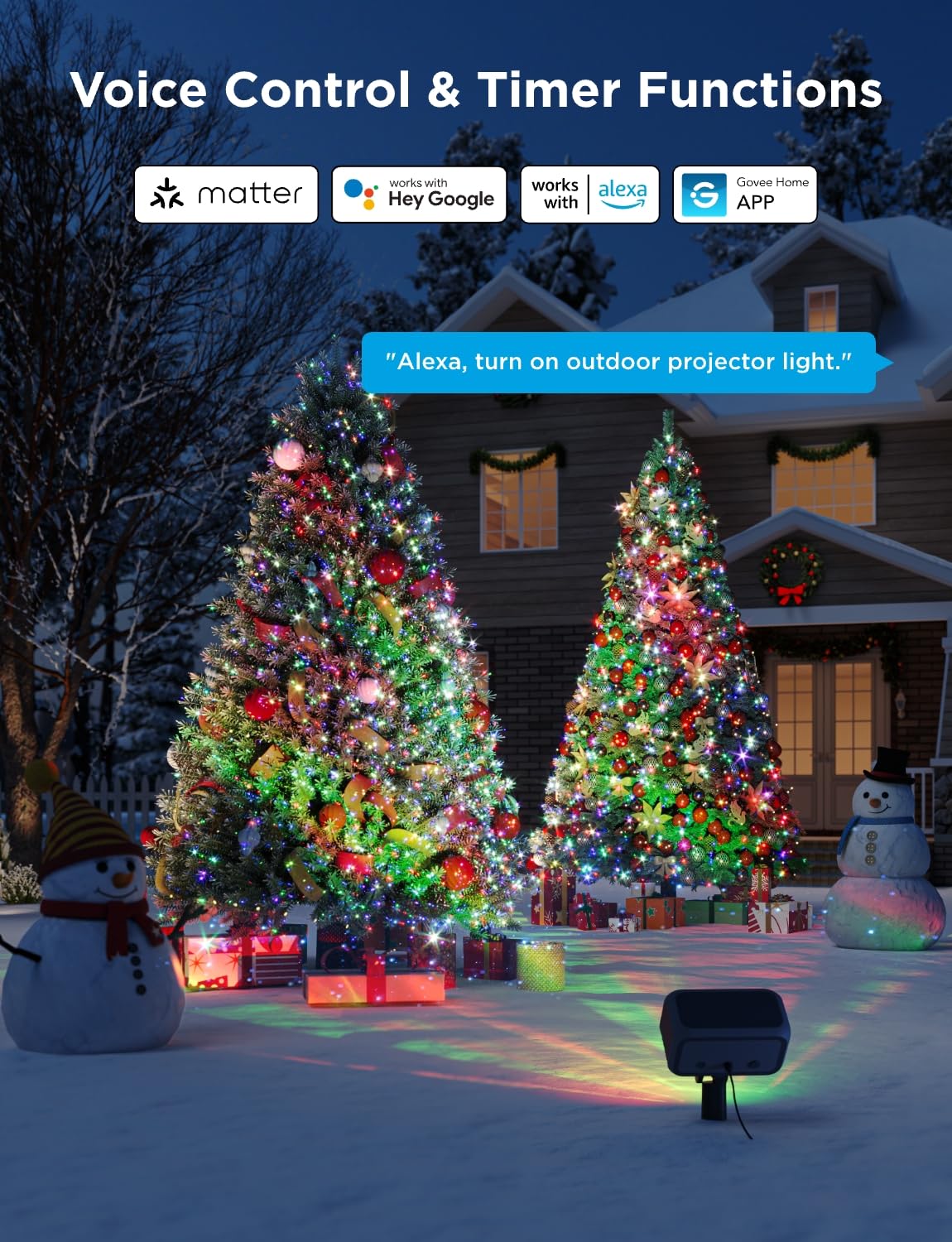Govee projector-night-decor creates magical evenings on the exterior