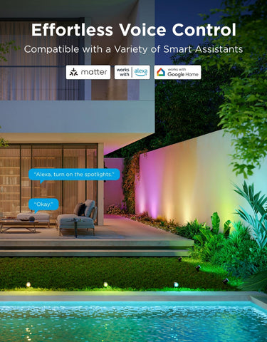 Govee Outdoor Spot Lights 2-Pack compatible with Matter for smart home setups.
