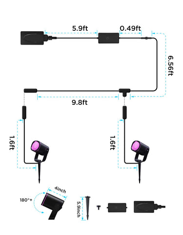 Govee Outdoor Spot Lights 2-Pack enabling smart control via app or voice.