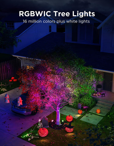 Govee Outdoor Tree Lights IP67 durability for all-weather outdoor use