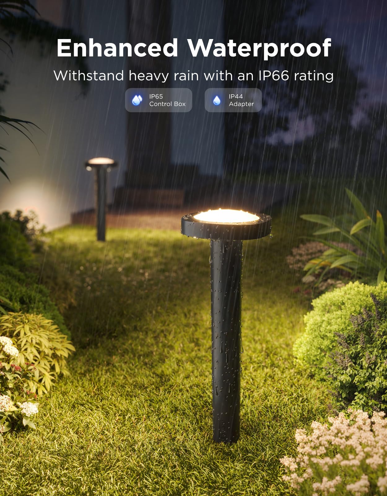 Govee pathway lights provide wide-coverage illumination for paths and driveways