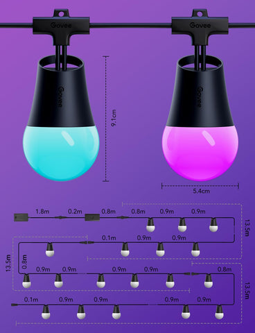 Dynamic color display enhances outdoor decor and ambiance.