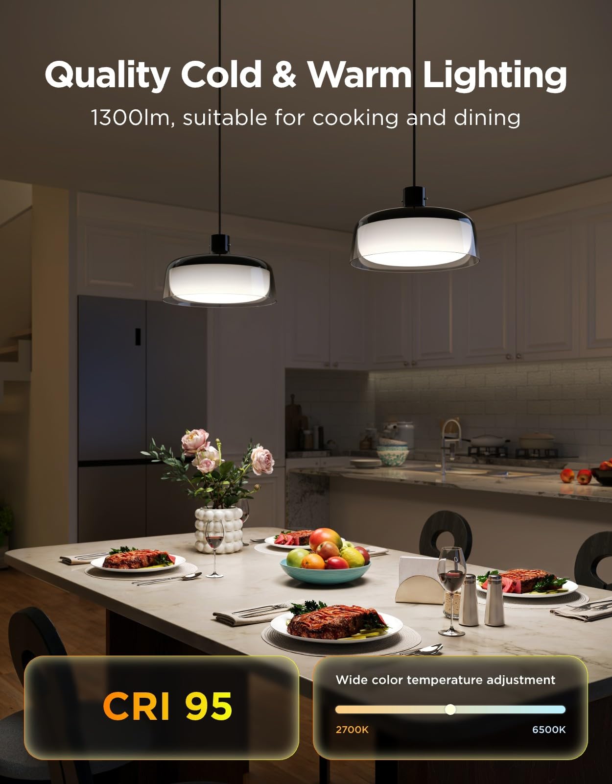 Govee pendant light supports Matter, Google, and Alexa for hands-free control.
