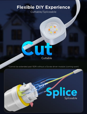 Wide white color range from warm to cool for Govee outdoor lighting