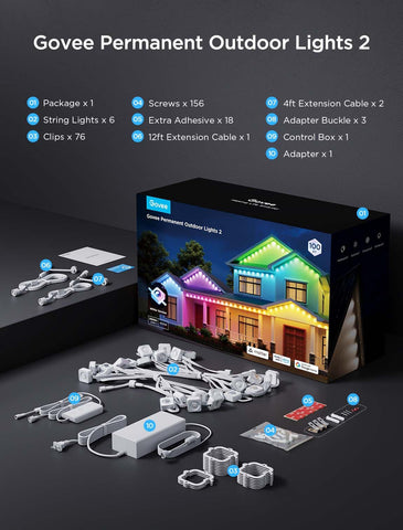 Govee Permanent Outdoor Lights 2 easy installation with clips