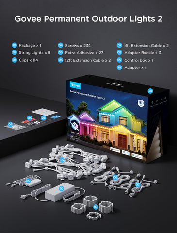 Govee Permanent Outdoor Lights 2 extension-capacity shows layout flexibility