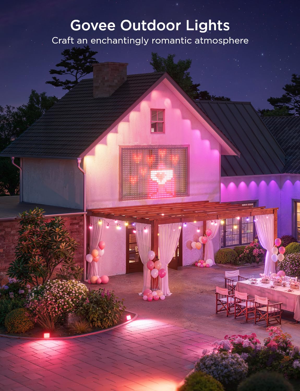 Govee Permanent Outdoor Lights 2 40lm white light offers soft, clear illumination.