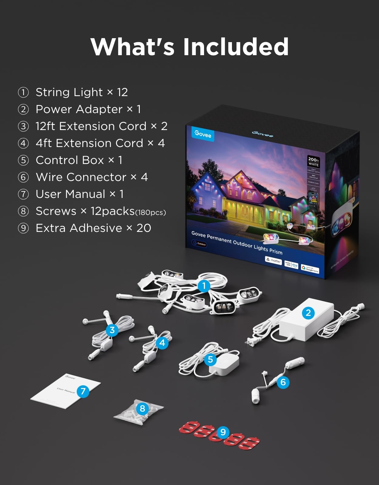 Govee Prism all-weather lighting supports long-term outdoor use.