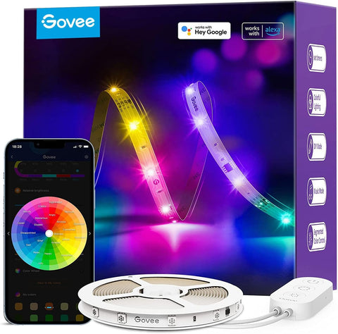 Govee RGBIC Alexa LED strip 16.4ft with segmented colors for vibrant scenes