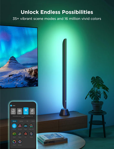 Govee RGBIC ambiance panel displaying multiple scene modes for mood variation.
