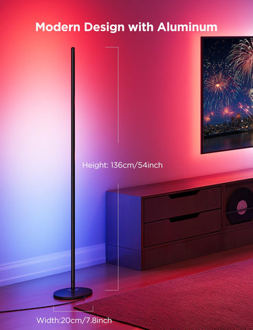 Govee RGBIC Floor Lamp Basic pole highlights tall ambient lighting for living rooms.