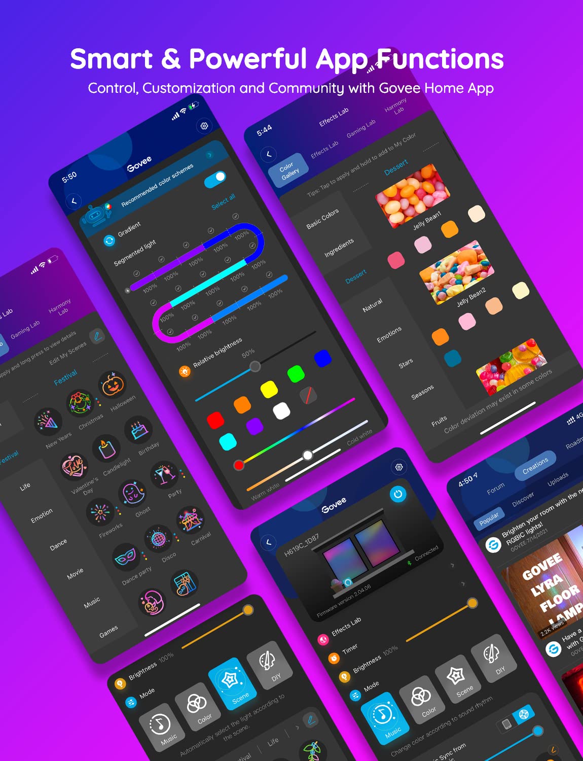 Govee RGBIC Pro WiFi app control for easy setup.