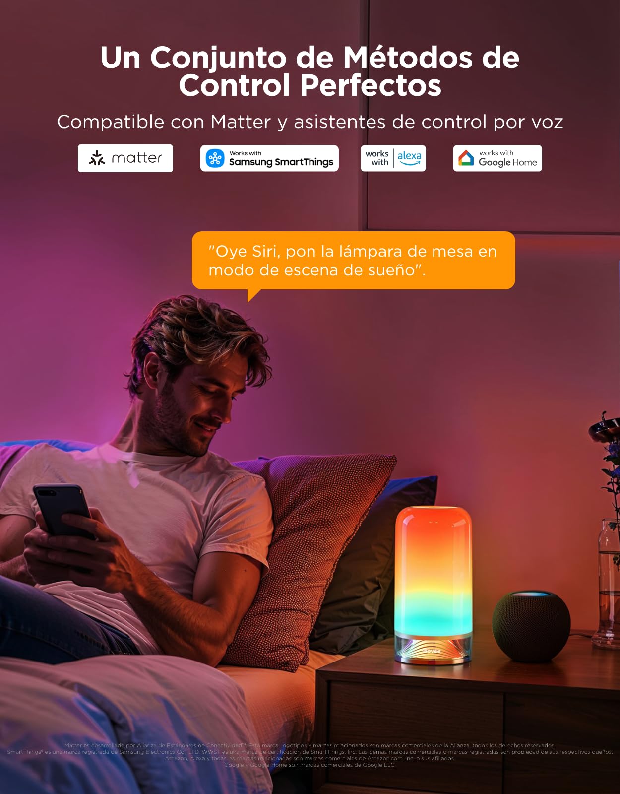 Govee RGBIC Smart Table Lamp 2 matter-compatible lighting for seamless smart home integration.