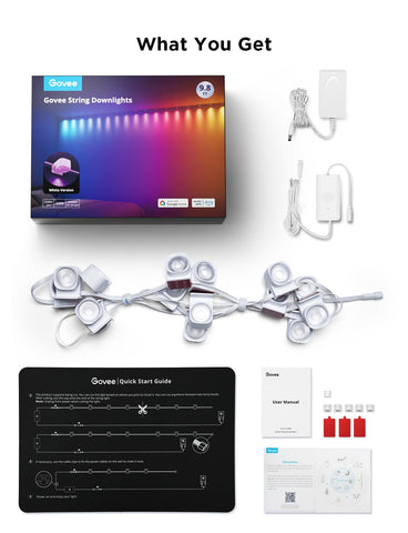 Govee RGBIC string downlights designed for indoor use
