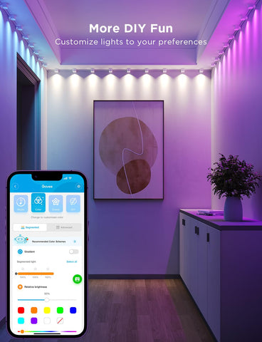 Govee RGBIC string downlights wall-mount setup for sleek installation
