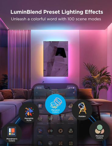 Govee RGBIC Strip Light 2 Pro segmentation control enables DIY color zones.