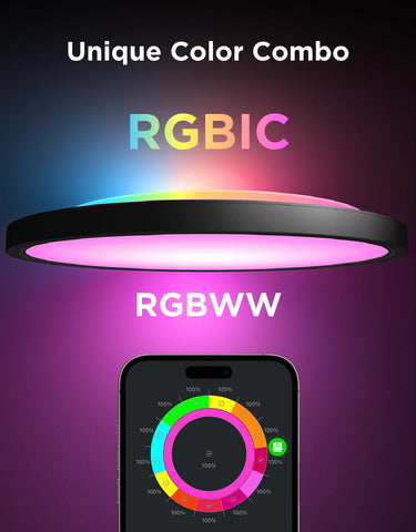 Govee Smart Ceiling Light back light RGBIC adds depth of color